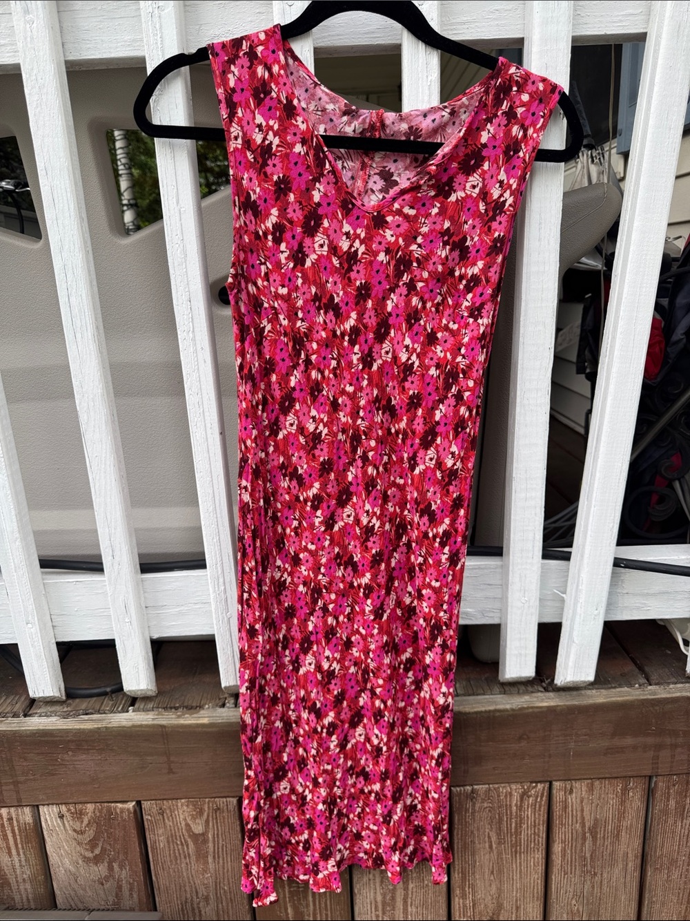 Ann Taylor Pink Floral Sleeveless Maxi Dress